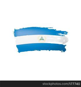 Nicaragua flag, vector illustration on a white background. Nicaragua flag, vector illustration on a white background.