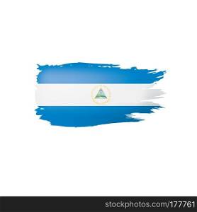 Nicaragua flag, vector illustration on a white background. Nicaragua flag, vector illustration on a white background.