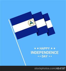 Nicaragua Independence day typographic design with flag vector