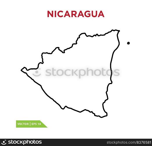 Nicaragua map icon vector logo template