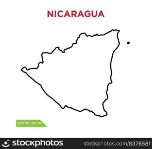 Nicaragua map icon vector logo template