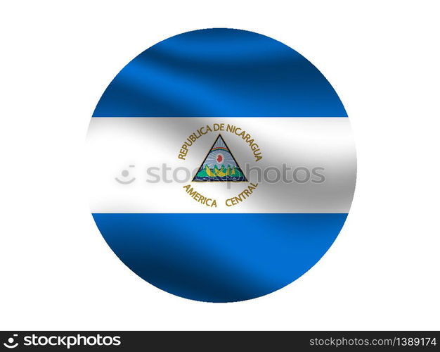 Nicaragua National flag. original color and proportion. Simply vector illustration background, from all world countries flag set for design, education, icon, icon, isolated object and symbol for data visualisation