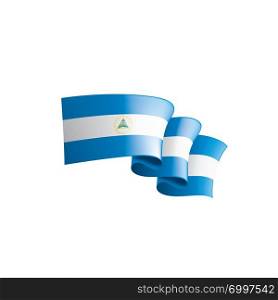 Nicaragua national flag, vector illustration on a white background. Nicaragua flag, vector illustration on a white background