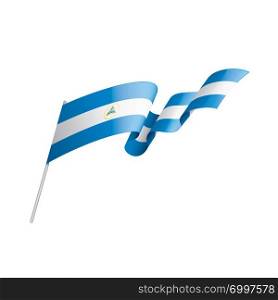 Nicaragua national flag, vector illustration on a white background. Nicaragua flag, vector illustration on a white background