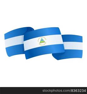 Nicaragua ribbon icon cartoon vector. Flag independence. National celebration. Nicaragua ribbon icon cartoon vector. Flag independence