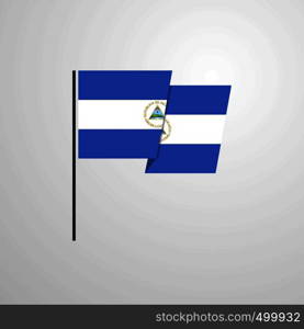 Nicaragua waving Flag design vector