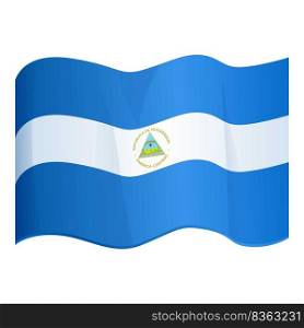 Nicaragua wind flag icon cartoon vector. Independence day. Political freedom. Nicaragua wind flag icon cartoon vector. Independence day