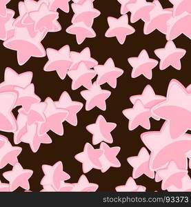 Nice cartoon star pattern with different stars icons on dark background. Nice cartoon star pattern with different stars icons on dark background. Original vector pattern for textile, web etc.