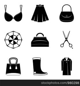 Nice clothes icons set. Simple set of 9 nice clothes vector icons for web isolated on white background. Nice clothes icons set, simple style