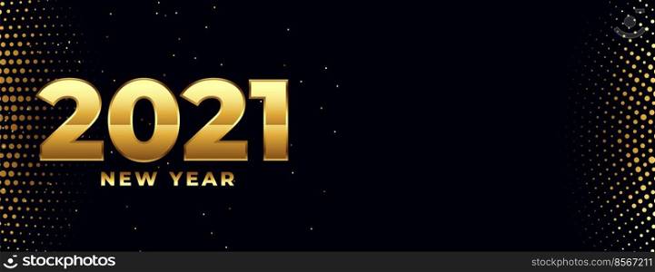 nice golden 2021 happy new year shiny banner design
