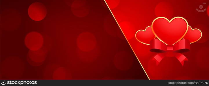 nice happy valentines day hearts banner with text space