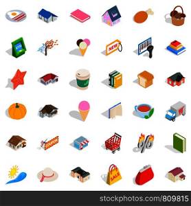 Nice icons set. Isometric style of 36 nice vector icons for web isolated on white background. Nice icons set, isometric style