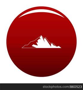 Nice mountain icon. Simple illustration of nice mountain vector icon for any design red. Nice mountain icon vector red