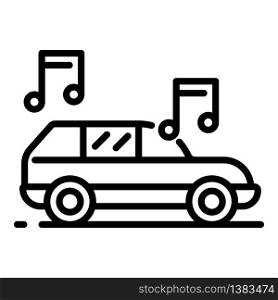 Nice music from the car icon. Outline nice music from the car vector icon for web design isolated on white background. Nice music from the car icon, outline style