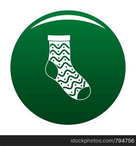 Nice sock icon. Simple illustration of nice sock vector icon for any design green. Nice sock icon vector green