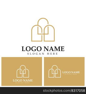 niche door window shape logo vector icon illustration