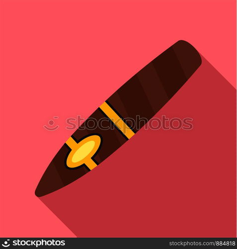 Nicotine cigar of cuba icon. Flat illustration of nicotine cigar of cuba vector icon for web design. Nicotine cigar of cuba icon, flat style