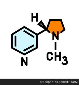 nicotine formula color icon vector. nicotine formula sign. isolated symbol illustration. nicotine formula color icon vector illustration