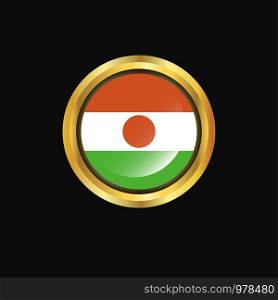 Niger flag Golden button