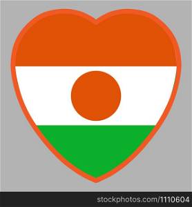 Niger Flag In Heart Shape Vector illustration Eps 10.. Niger Flag In Heart Shape Vector.