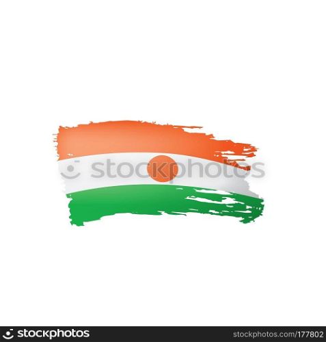 Niger flag, vector illustration on a white background. Niger flag, vector illustration on a white background.