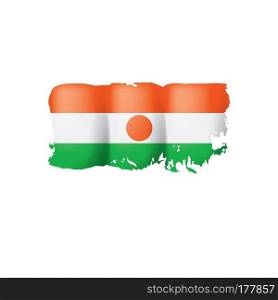 Niger flag, vector illustration on a white background. Niger flag, vector illustration on a white background.