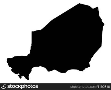 Niger Map Silhouette Vector illustration Eps 10.. Niger Map Silhouette Vector illustration Eps 10