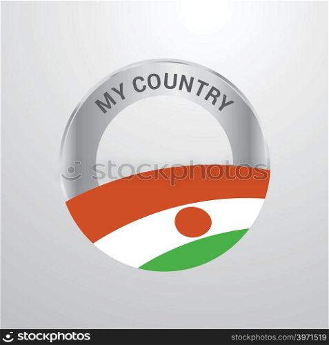 Niger My Country Flag badge