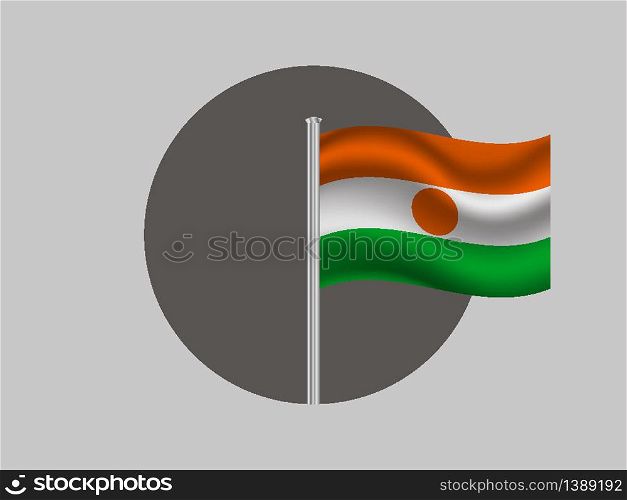 Niger National flag. original color and proportion. Simply vector illustration background, from all world countries flag set for design, education, icon, icon, isolated object and symbol for data visualisation