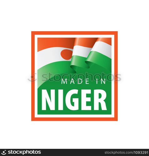 Niger national flag, vector illustration on a white background. Niger flag, vector illustration on a white background