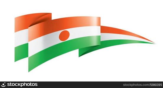 Niger national flag, vector illustration on a white background. Niger flag, vector illustration on a white background