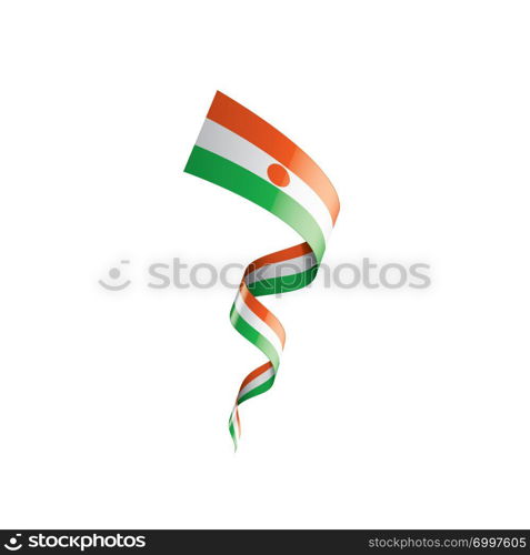 Niger national flag, vector illustration on a white background. Niger flag, vector illustration on a white background