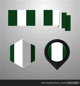 Nigeria flag design set vector