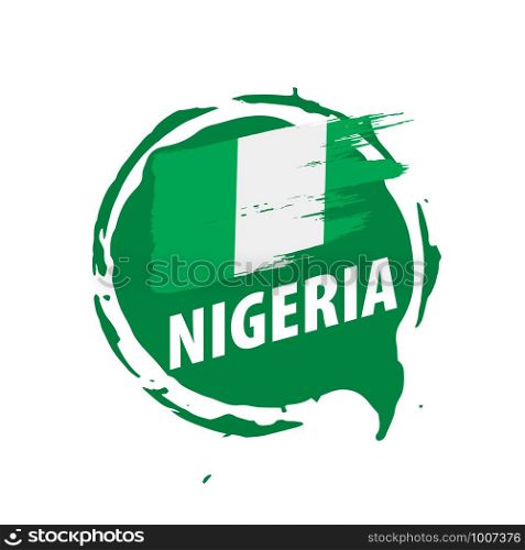 Nigeria flag, vector illustration on a white background. Nigeria flag, vector illustration on a white background.