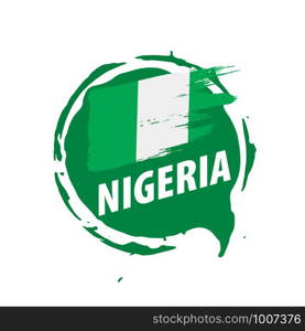 Nigeria flag, vector illustration on a white background. Nigeria flag, vector illustration on a white background.