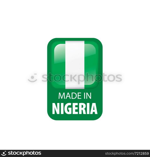 Nigeria flag, vector illustration on a white background. Nigeria flag, vector illustration on a white background.