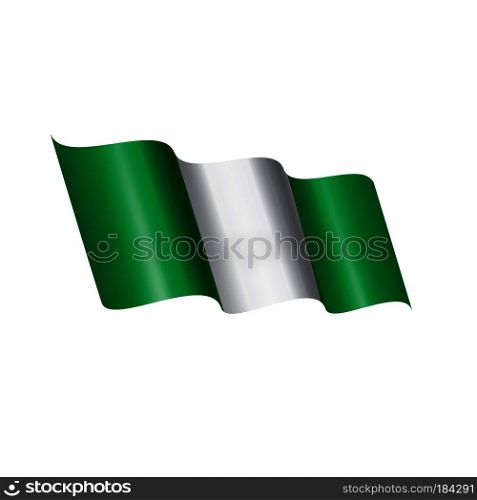 Nigeria flag, vector illustration on a white background. Nigeria flag, vector illustration