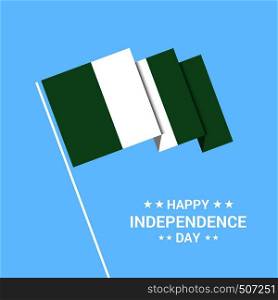 Nigeria Independence day typographic design with flag vector