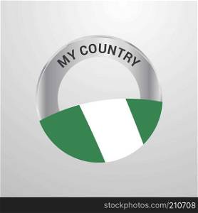Nigeria My Country Flag badge
