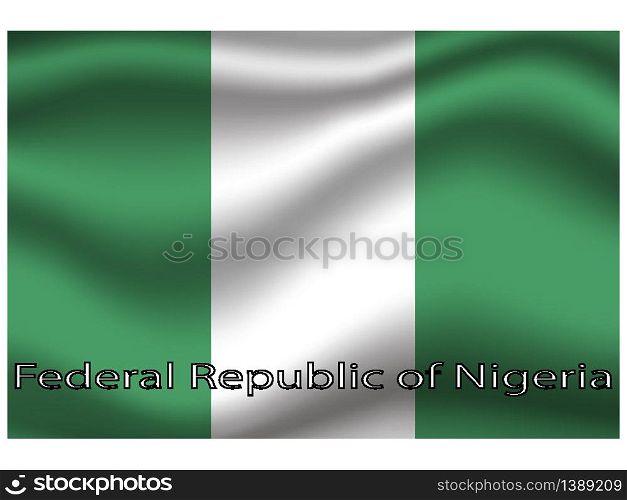 Nigeria National flag. original color and proportion. Simply vector illustration background, from all world countries flag set for design, education, icon, icon, isolated object and symbol for data visualisation