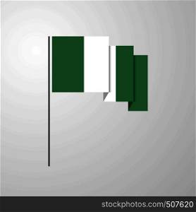 Nigeria waving Flag creative background