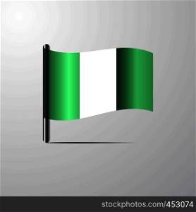Nigeria waving Shiny Flag design vector