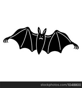 Night bat icon. Simple illustration of night bat vector icon for web design isolated on white background. Night bat icon, simple style