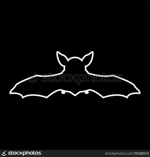 Night bat white icon .