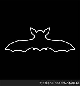 Night bat white icon .