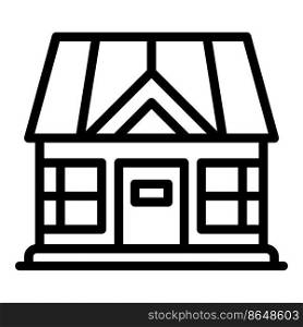 Night bungalow icon outline vector. Island house. Sea villa. Night bungalow icon outline vector. Island house