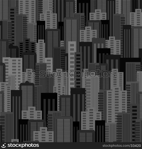 Night City Background. Architectural Building in Panoramic View. Urban Landscape and City Life. Flat Design.. Night City Background. Urban Landscape