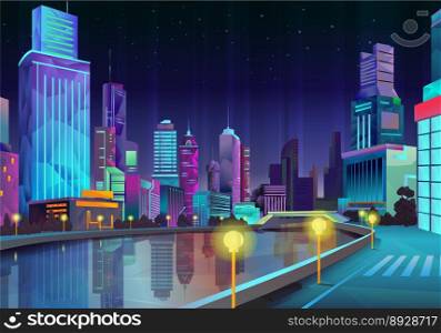 Night city vector image