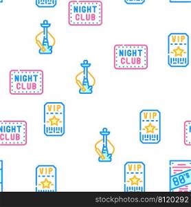 Night Club Dance Party Vector Seamless Pattern Color Line Illustration. Night Club Dance Party Vector Seamless Pattern
