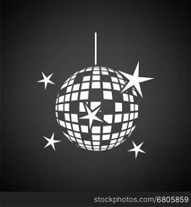 Night clubs disco sphere icon. Black background with white. Vector illustration.